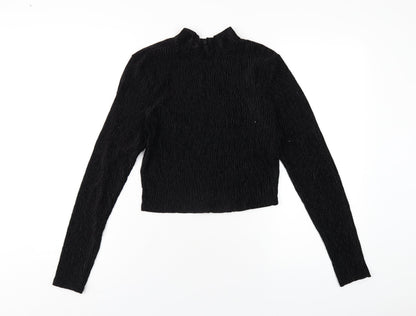 Womens UK Size M H&M Black Cropped T-Shirt
