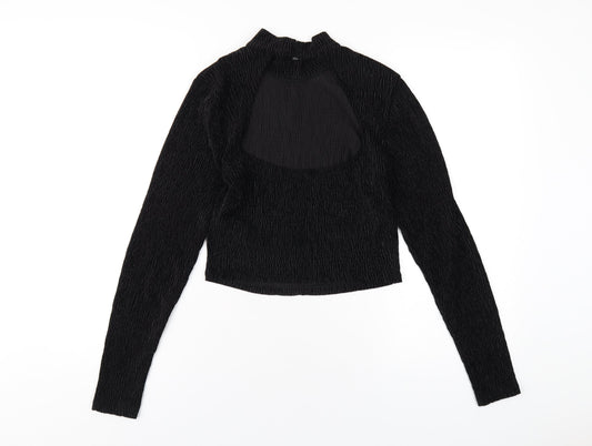 Womens UK Size M H&M Black Cropped T-Shirt