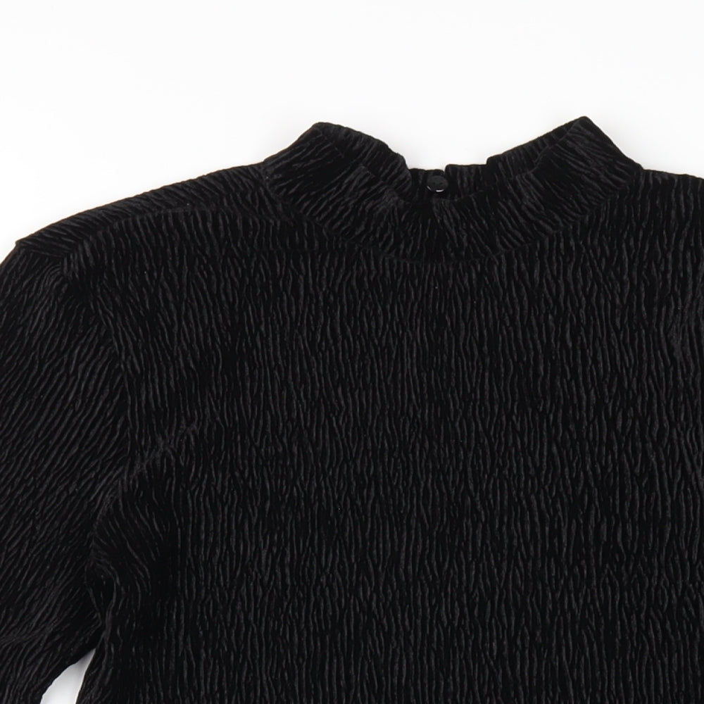 Womens UK Size M H&M Black Cropped T-Shirt