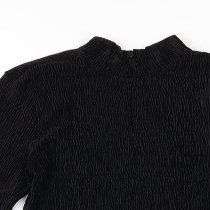 Womens UK Size M H&M Black Cropped T-Shirt