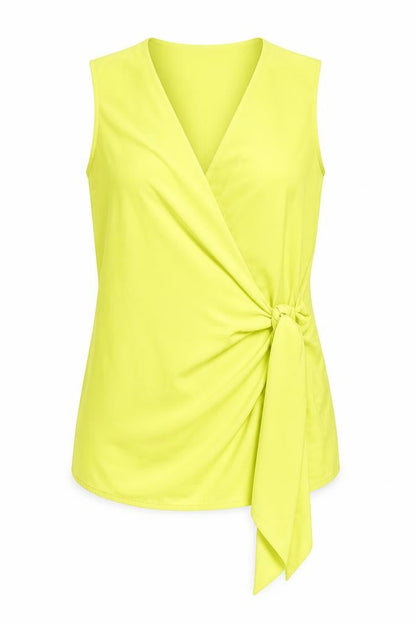 Womens UK Size 8 Warehouse Yellow Wrap Blouse