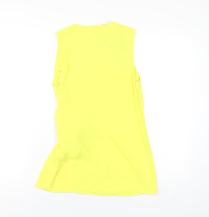 Womens UK Size 8 Warehouse Yellow Wrap Blouse