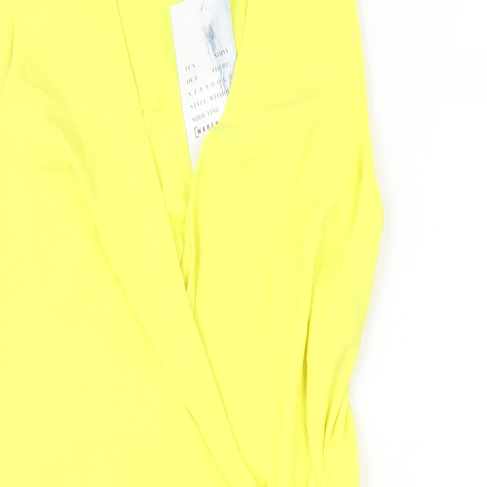 Womens UK Size 8 Warehouse Yellow Wrap Blouse