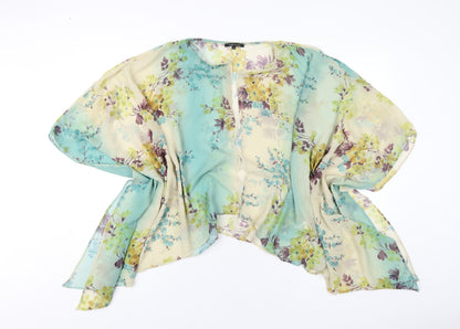 Womens UK Size 12 River Island Multicoloured Kimono T-Shirt