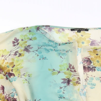 Womens UK Size 12 River Island Multicoloured Kimono T-Shirt