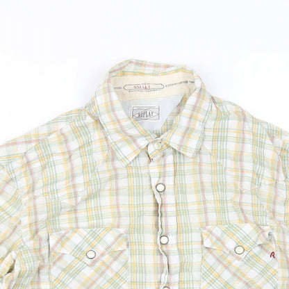 Replay Womens Multicoloured Plaid Cotton Basic Button-Up Size S Collared
