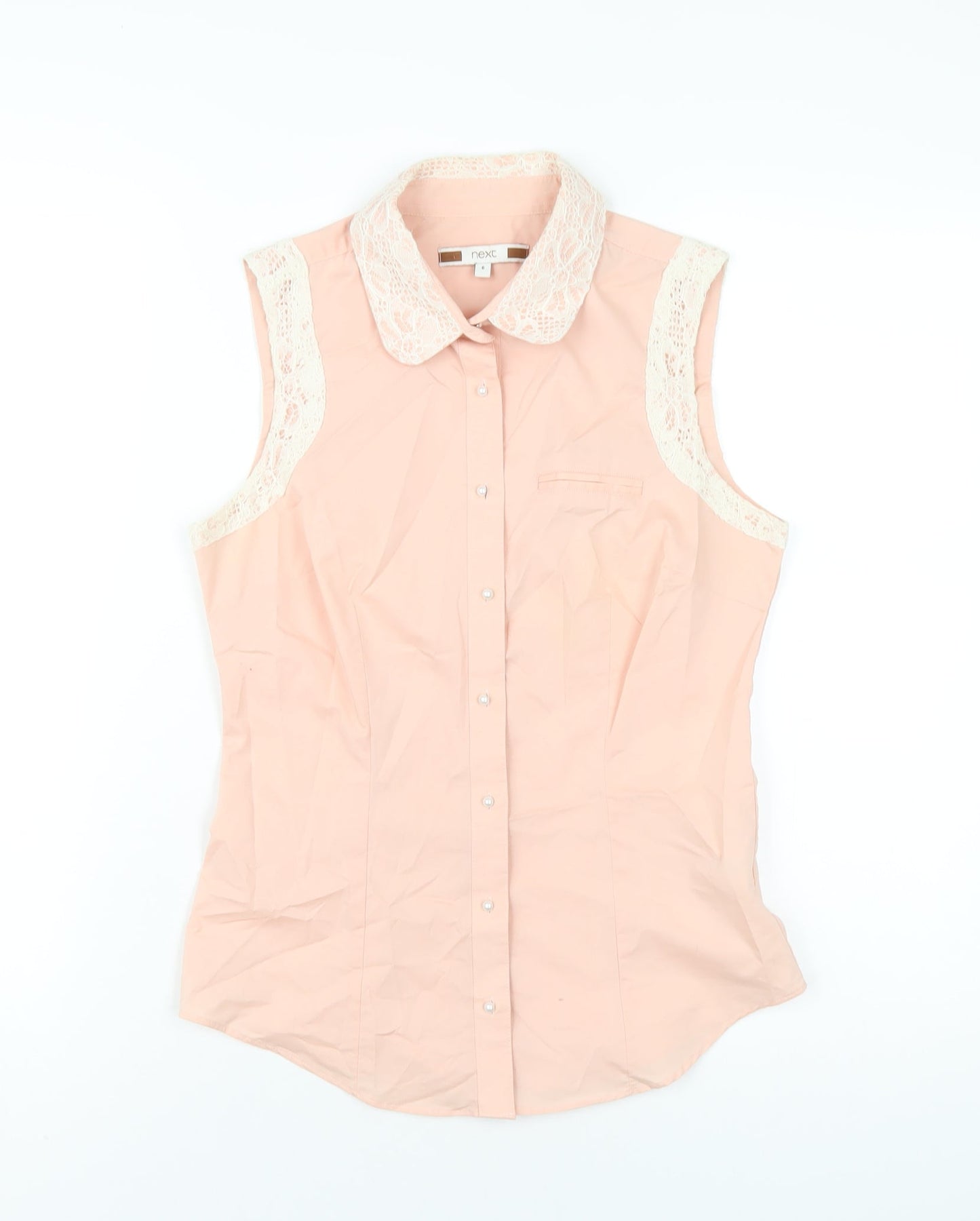Womens UK Size 6 NEXT Pink Basic Button-Up