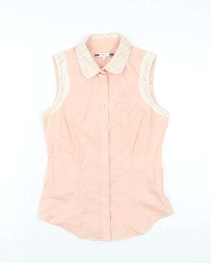 Womens UK Size 6 NEXT Pink Basic Button-Up