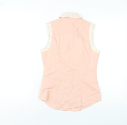 Womens UK Size 6 NEXT Pink Basic Button-Up