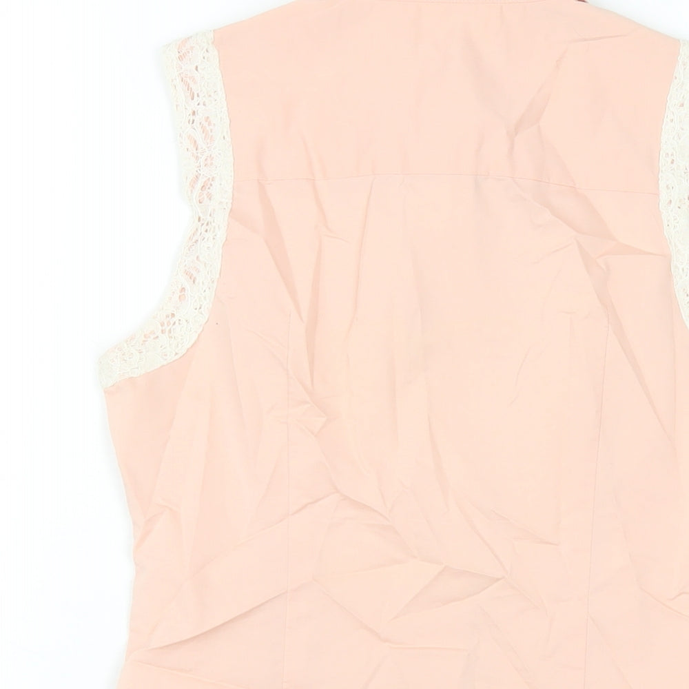 Womens UK Size 6 NEXT Pink Basic Button-Up