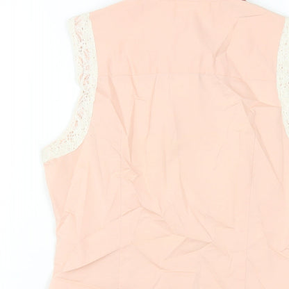 Womens UK Size 6 NEXT Pink Basic Button-Up