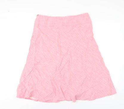 Great Plains Womens Pink Linen A-Line Skirt Size 12 Zip