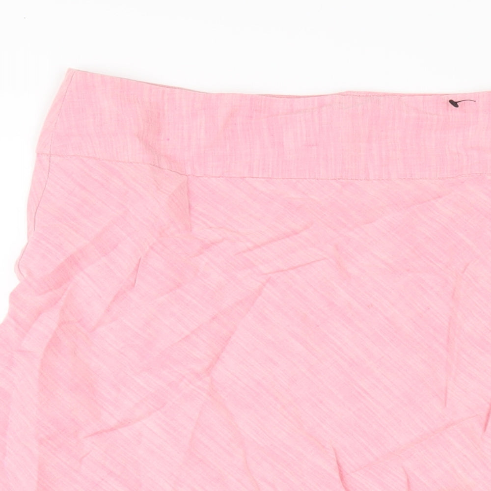Great Plains Womens Pink Linen A-Line Skirt Size 12 Zip