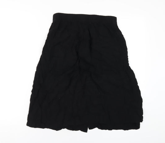 FOREVER 21 Womens Black Viscose A-Line Skirt Size S Button
