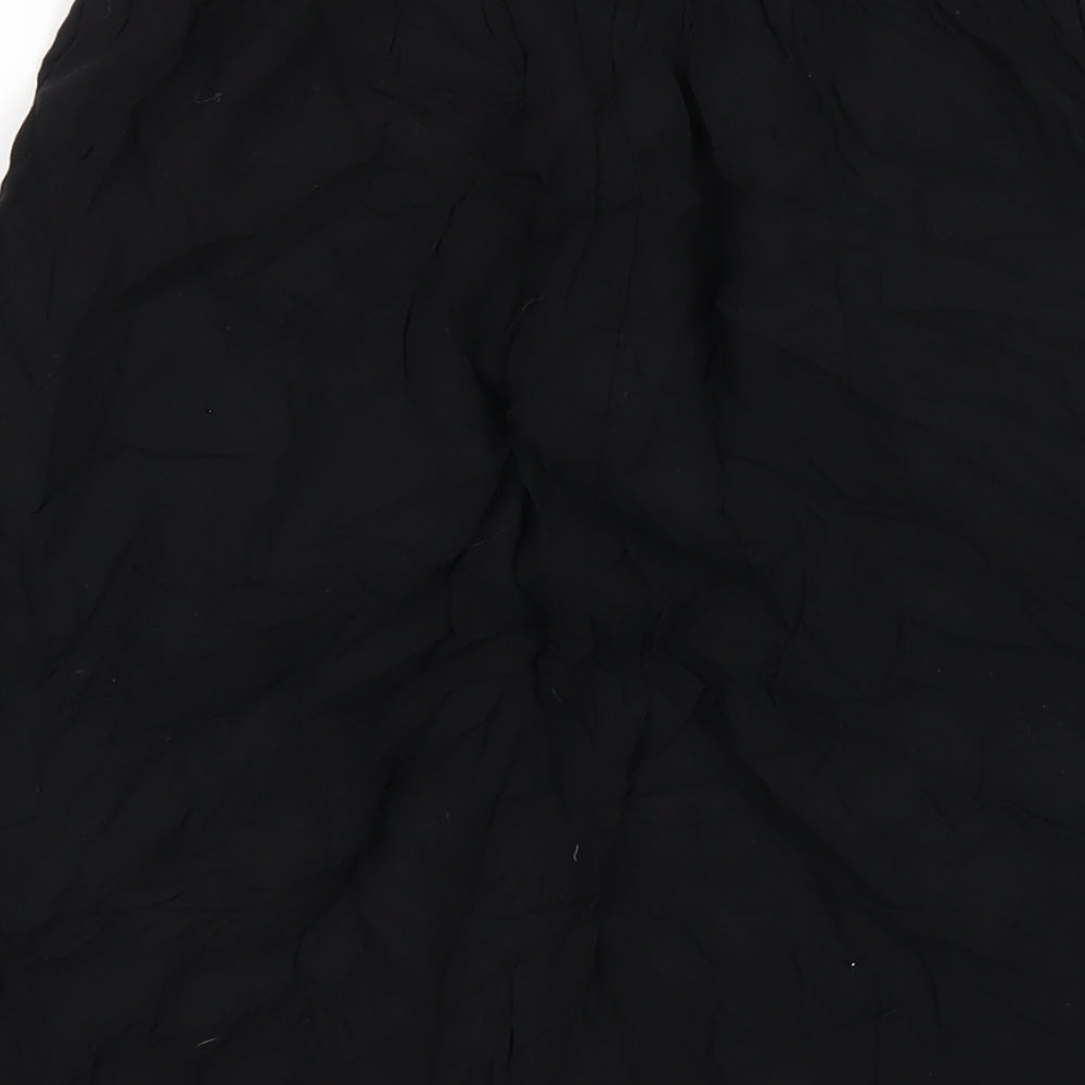 FOREVER 21 Womens Black Viscose A-Line Skirt Size S Button