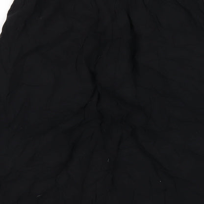 FOREVER 21 Womens Black Viscose A-Line Skirt Size S Button
