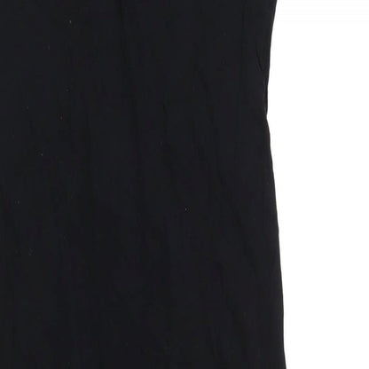 Select Womens Black Viscose T-Shirt Dress Size 14 Round Neck Pullover