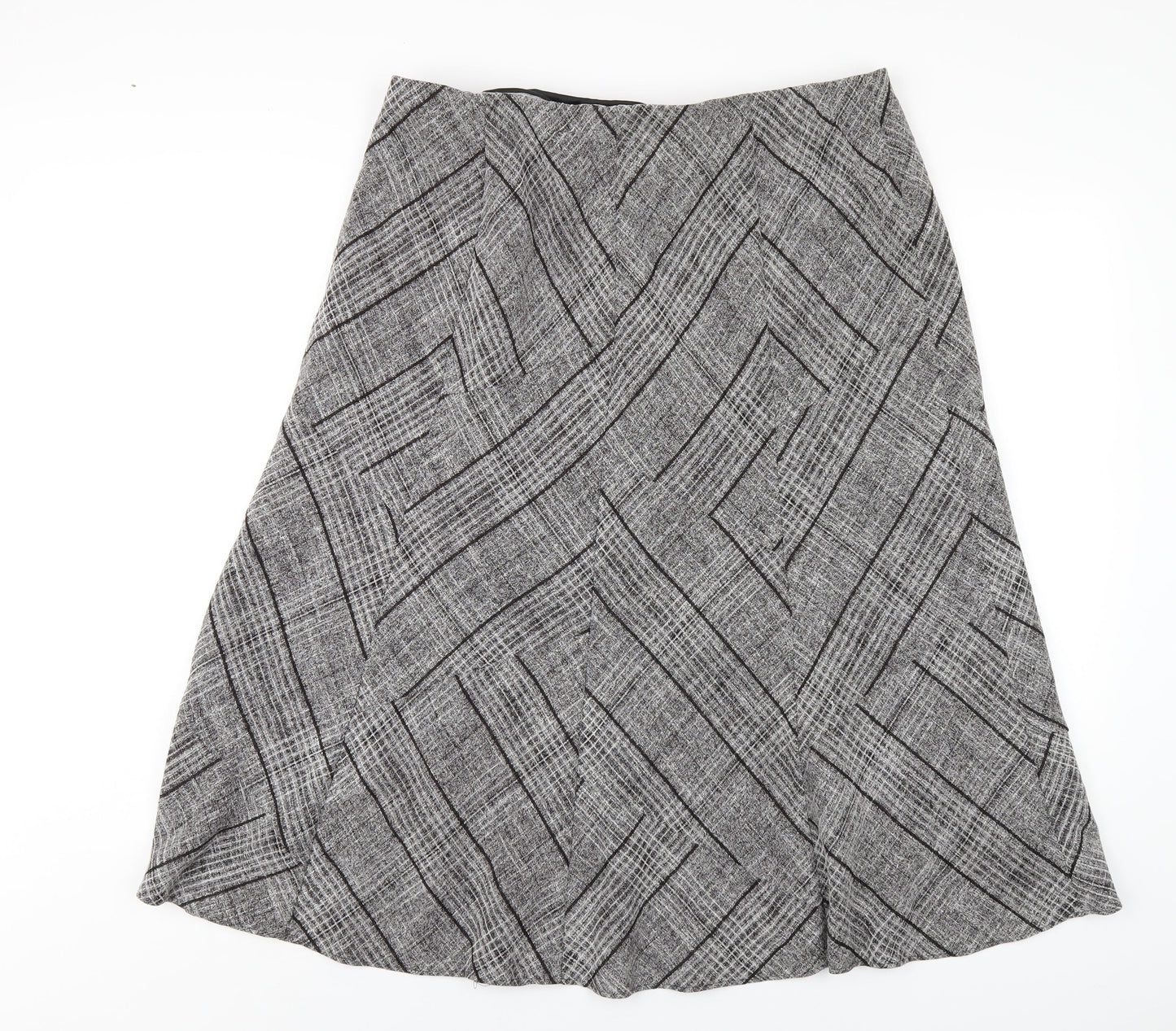 Marks and Spencer Womens Grey Polyester A-Line Skirt Size 16