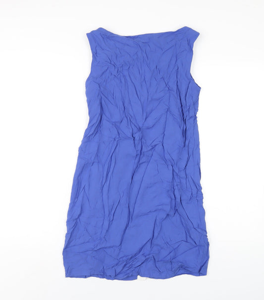 Mango Womens Blue Viscose Tank Dress Size S Round Neck Pullover