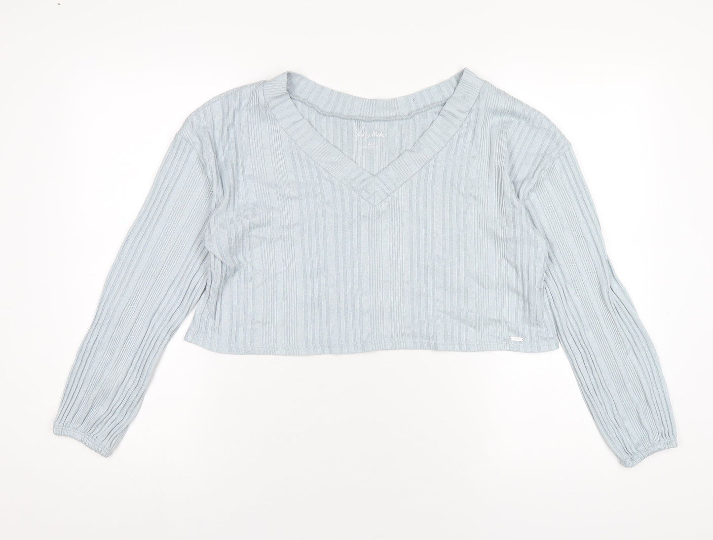 Womens UK Size XS Gilly Hicks Blue Cropped T-Shirt