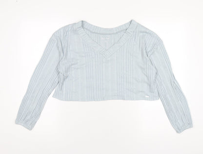 Womens UK Size XS Gilly Hicks Blue Cropped T-Shirt