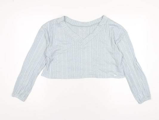 Womens UK Size XS Gilly Hicks Blue Cropped T-Shirt