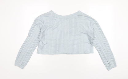 Womens UK Size XS Gilly Hicks Blue Cropped T-Shirt