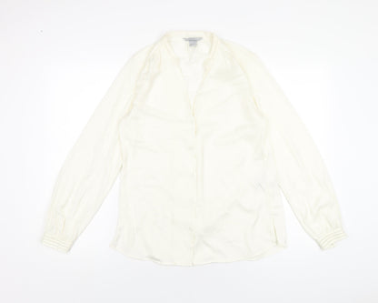 Womens UK Size 8 H&M Ivory Basic Button-Up