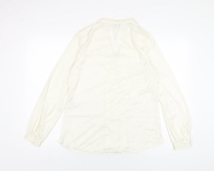 Womens UK Size 8 H&M Ivory Basic Button-Up