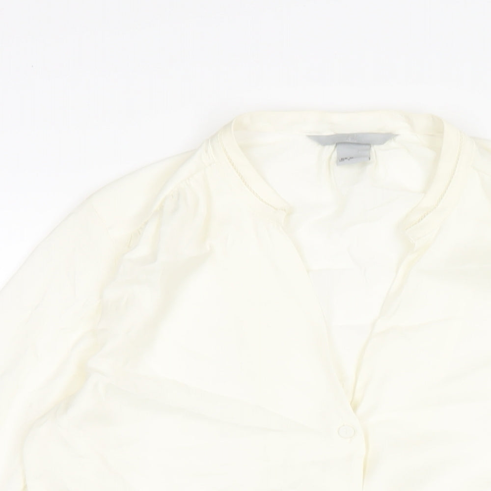 Womens UK Size 8 H&M Ivory Basic Button-Up