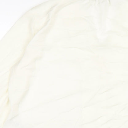 Womens UK Size 8 H&M Ivory Basic Button-Up