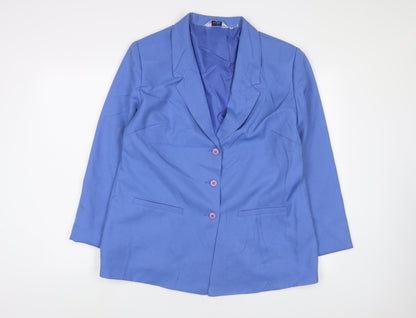 Damart Womens Blue Jacket Blazer Size 18 Button