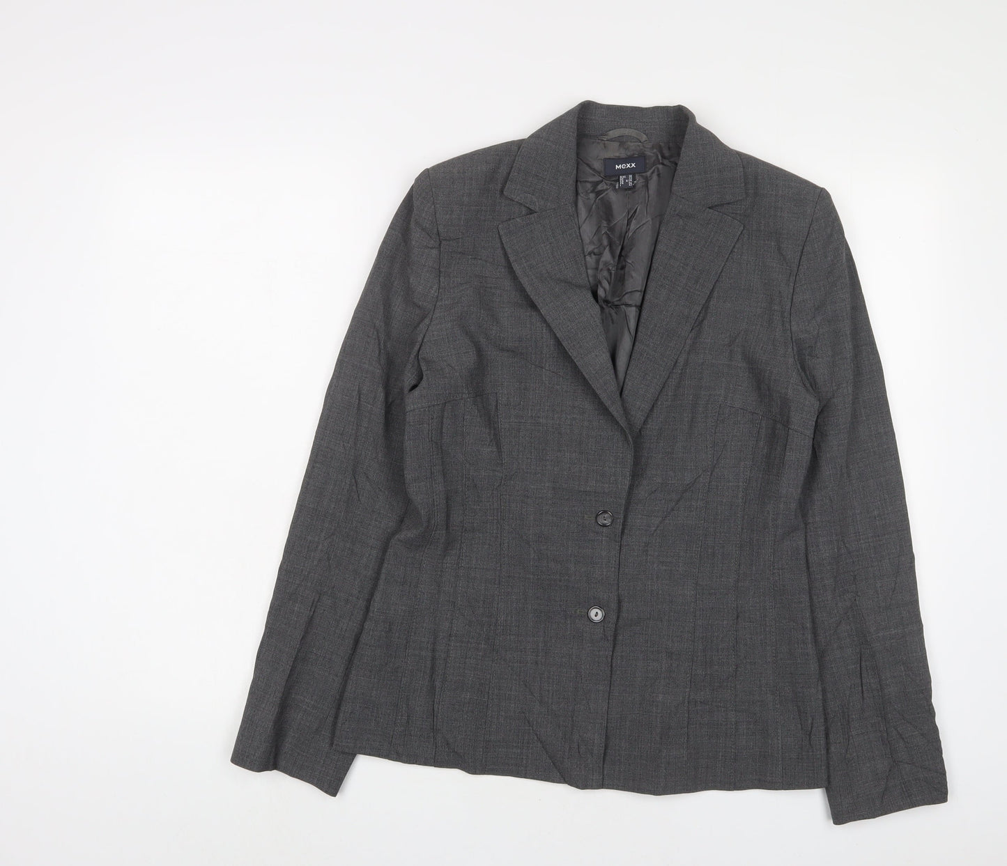 Mexx Womens Grey Jacket Blazer Size 12 Button