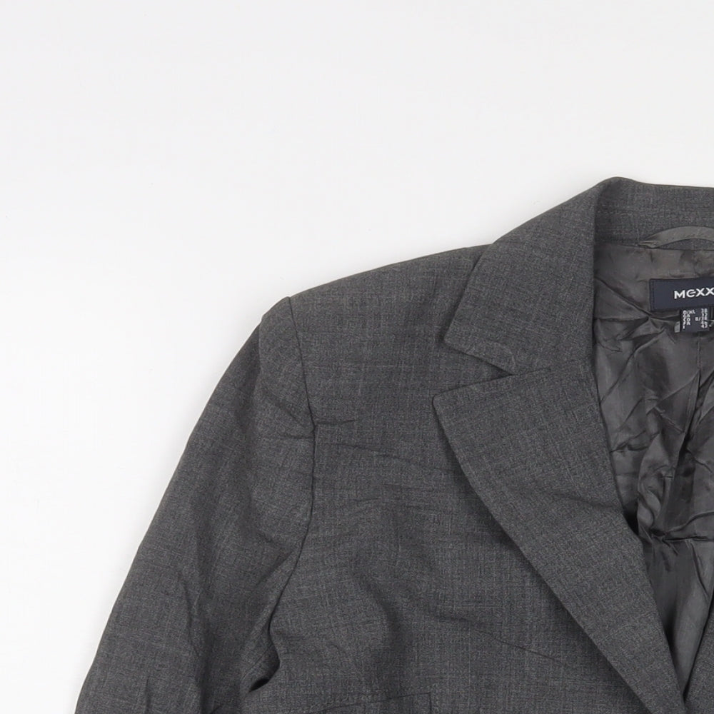 Mexx Womens Grey Jacket Blazer Size 12 Button
