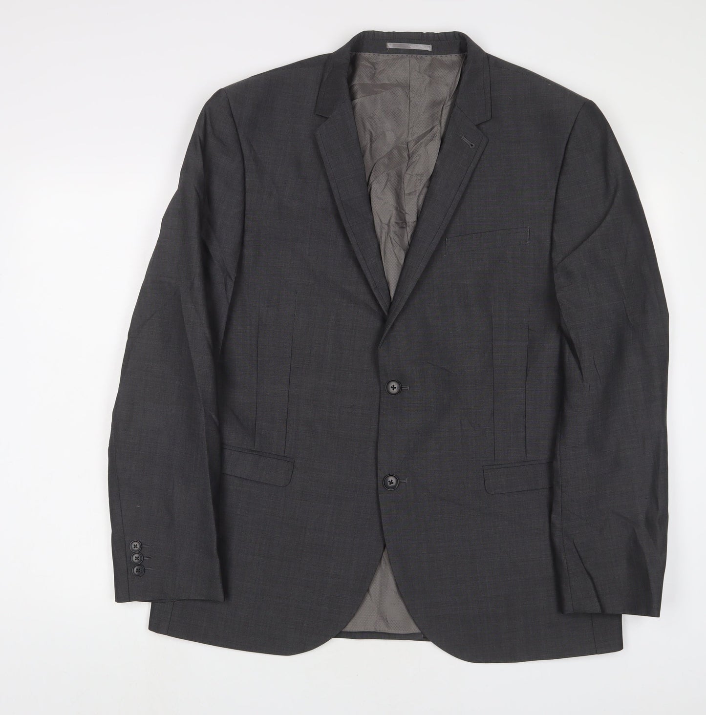 NEXT Mens Grey Wool Jacket Suit Jacket Size 44 Regular