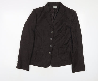 NAF NAF Womens Brown Jacket Blazer Size 12 Button