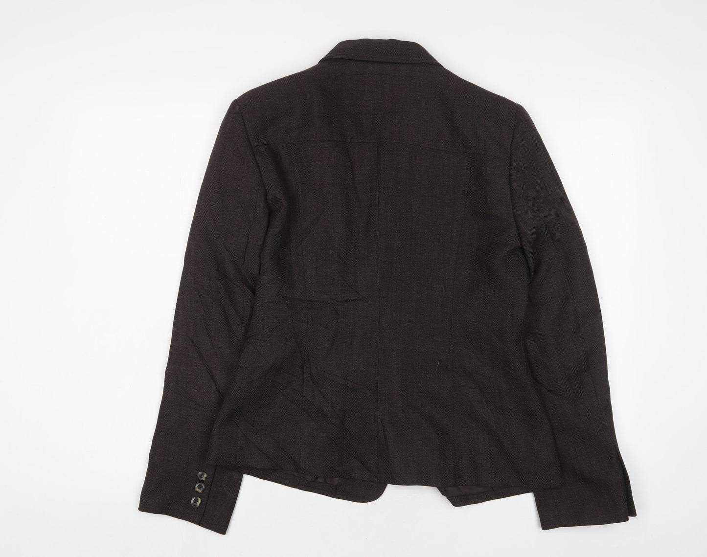 NAF NAF Womens Brown Jacket Blazer Size 12 Button