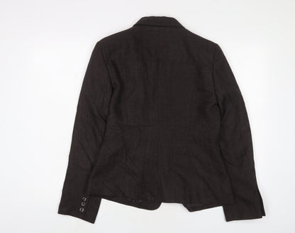 NAF NAF Womens Brown Jacket Blazer Size 12 Button