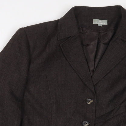 NAF NAF Womens Brown Jacket Blazer Size 12 Button