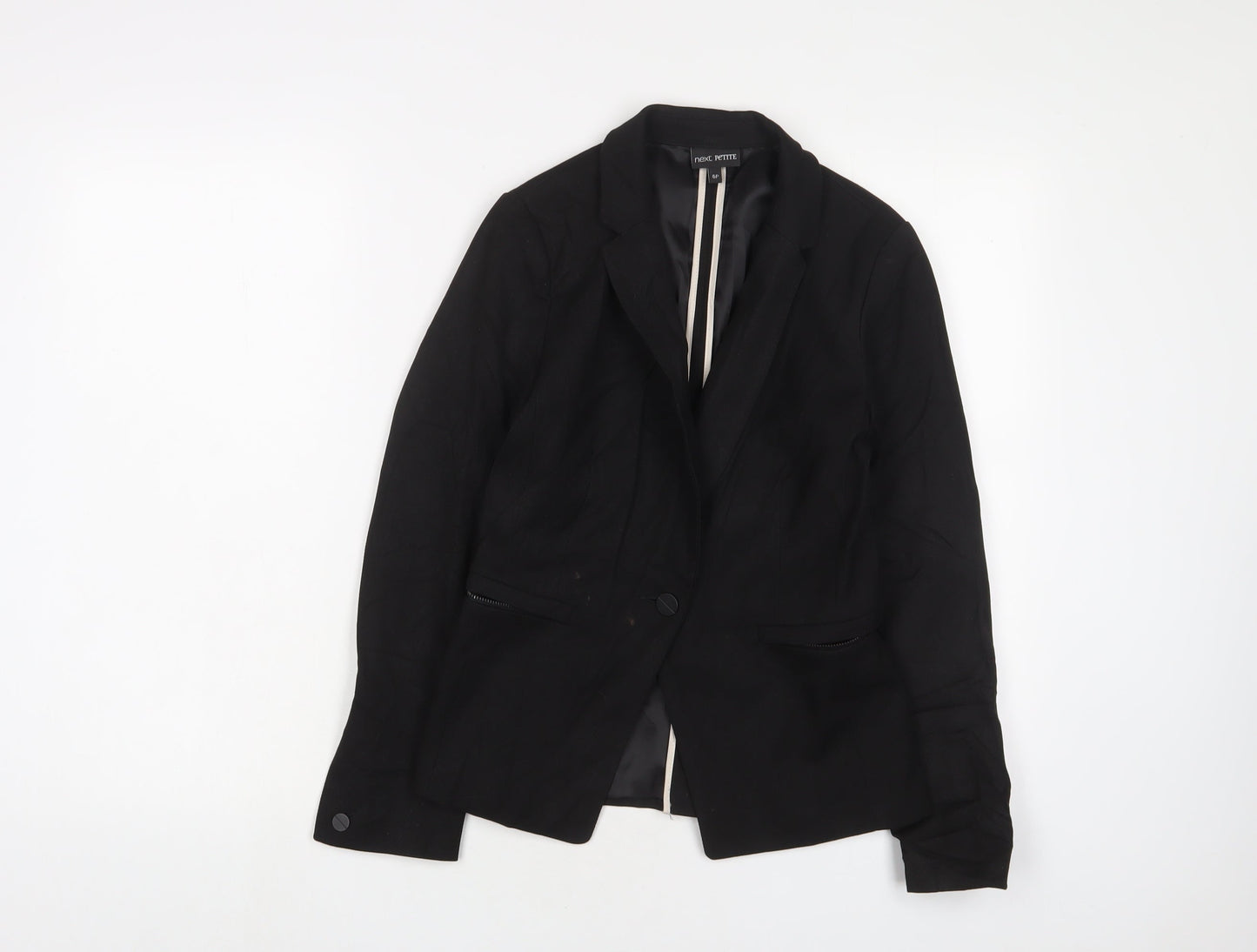 NEXT Womens Black Jacket Blazer Size 6 Button