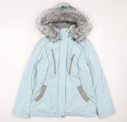 Womens UK Size S Per Una Blue Parka Coat