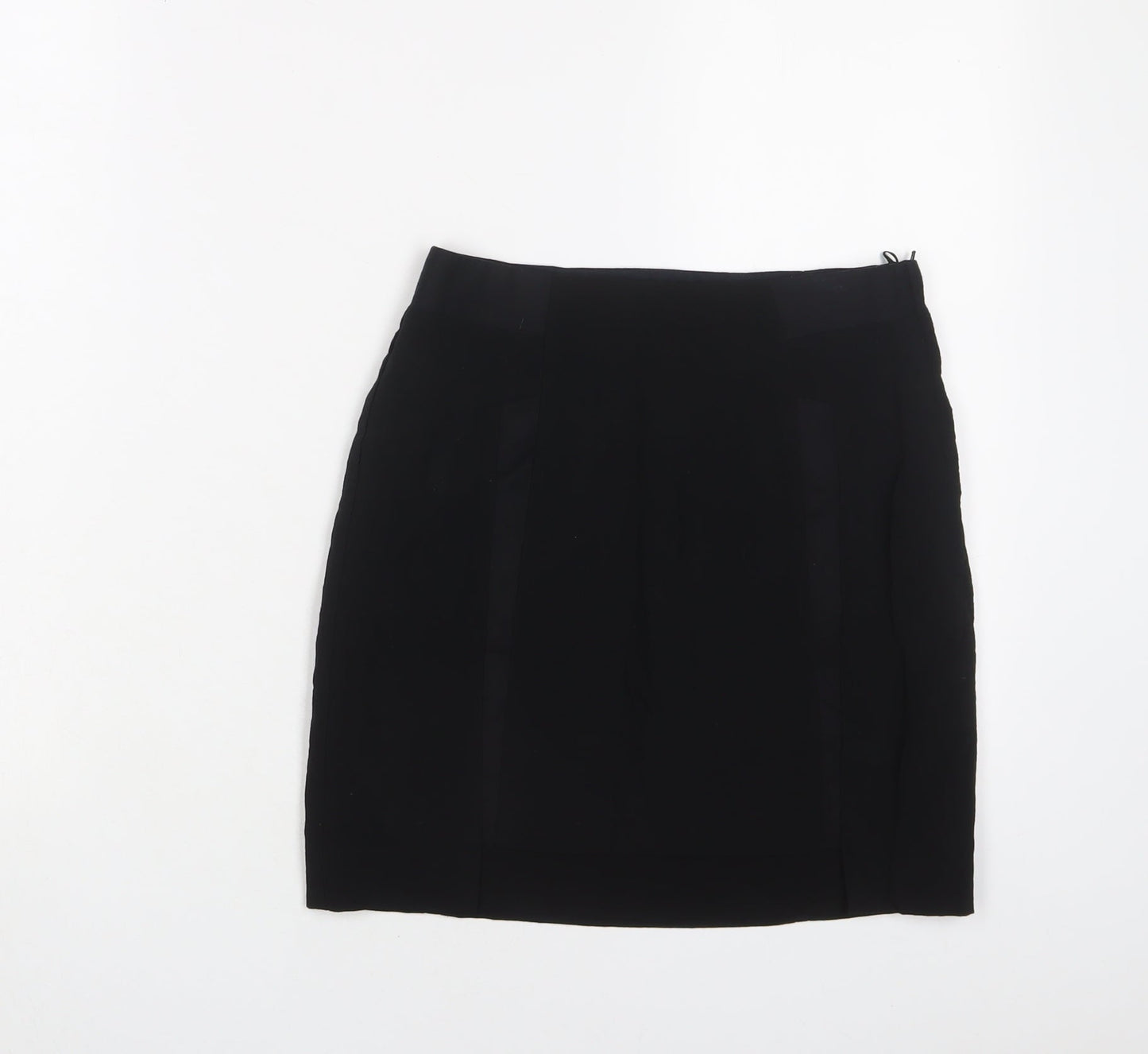 H&M Womens Black Cotton A-Line Skirt Size 6 Zip
