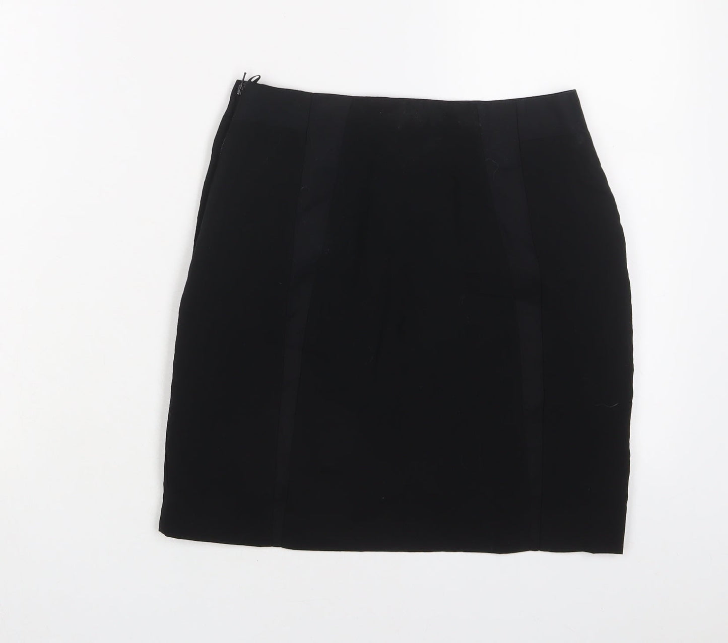 H&M Womens Black Cotton A-Line Skirt Size 6 Zip