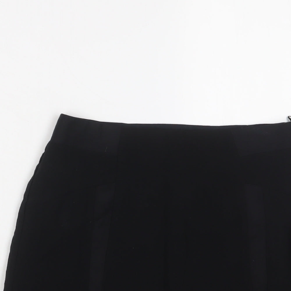 H&M Womens Black Cotton A-Line Skirt Size 6 Zip