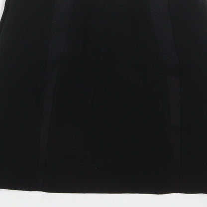 H&M Womens Black Cotton A-Line Skirt Size 6 Zip