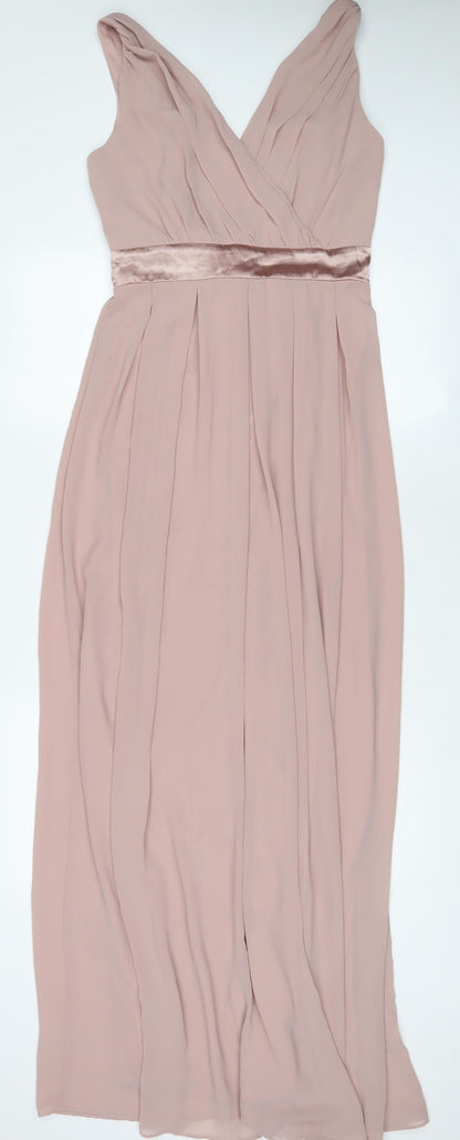TFNC Womens Pink Polyester A-Line Size 10 V-Neck Zip