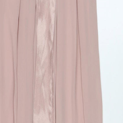 TFNC Womens Pink Polyester A-Line Size 10 V-Neck Zip