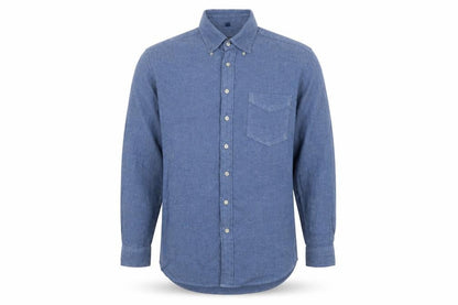 Crewfield Mens Blue Cotton Button-Up Size M Collared Button