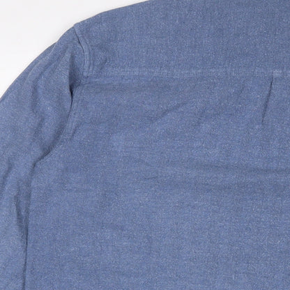 Crewfield Mens Blue Cotton Button-Up Size M Collared Button