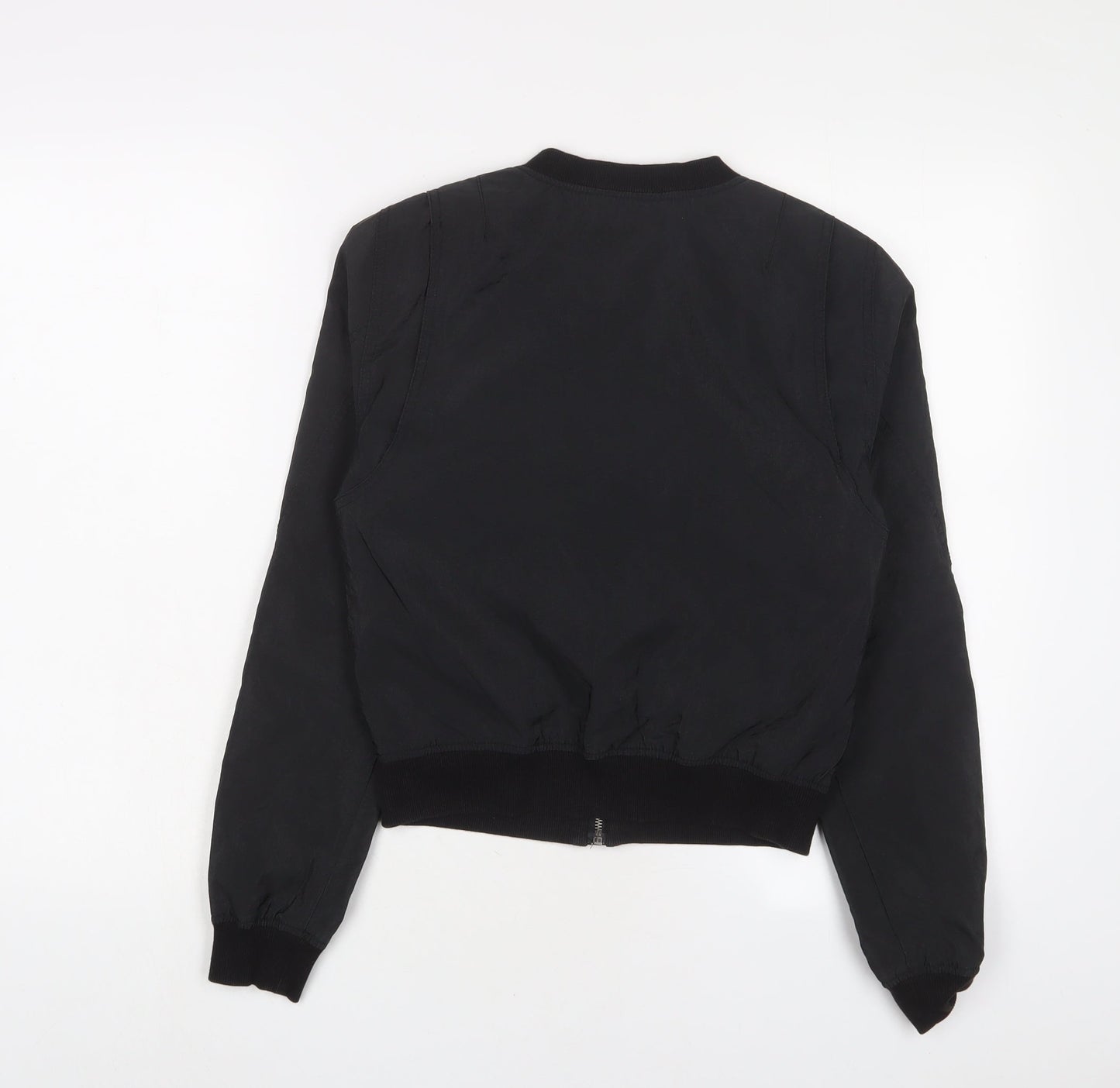 Womens UK Size 6 H&M Black Bomber Jacket